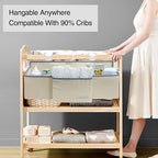 Hanging Baby Diaper Caddy, 3-in-1 Diaper Caddy Organizer Holder For Baby Crib, Nursery Organization Diaper Stacker Storage Fo