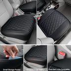 2 Pack Leather Front Car Seat Cover, Anti-Slip and Full Wrap Driver Car Seat Protectors with Storage Pocket, Luxury Waterproo