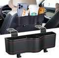 Backseat Car Organizer, Multifunctional Back Seat Car Organizer with Cup Holder and 2 Seat Back Hooks for Snacks, Canned Drinks and Cell Phones
