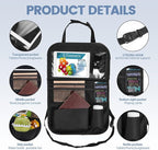Back Seat Car Organizer with Tablet Holder-2 Pack,6 Storage Pockets Car Storage Organizer with Foldable Food Tray Seat Back Protectors Kids Kick Mats for Travel