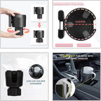 Large Size Car Cup Holder Expander with Cell Phone Holder Adjustable Base U-Shaped Slot Cup Holder Adapter Compatible with Al