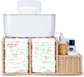 Diaper Caddy Organizer, Hand Rattan Nursery Storage Basket for Baby Essentials, Baby Changing Table Organizer Perfect Nursery
