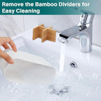 GFWARE White Toothbrush Holder - Bamboo Toothbrush Holders for Bathrooms Electric Toothbrush Holder Organizer Kids Toothbrush