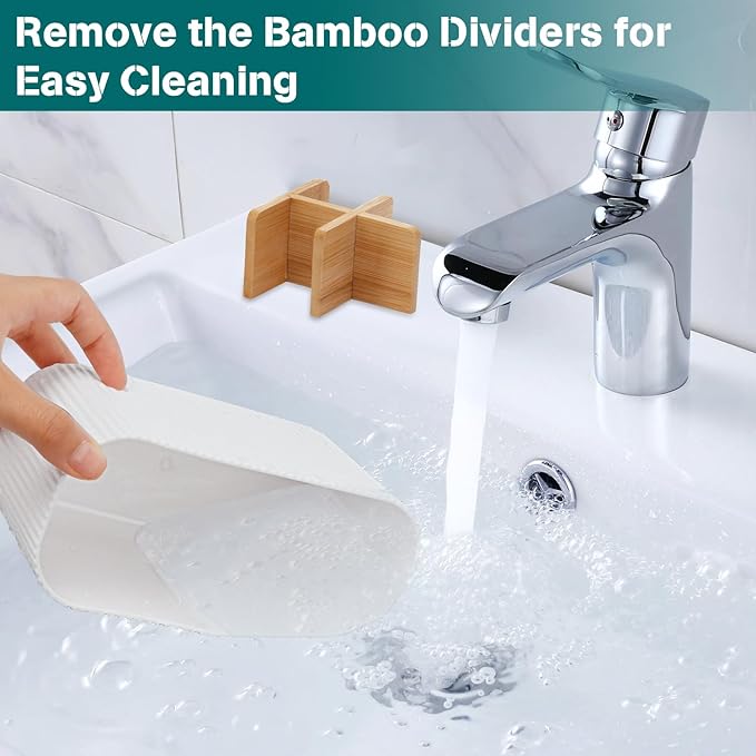 GFWARE White Toothbrush Holder - Bamboo Toothbrush Holders for Bathrooms Electric Toothbrush Holder Organizer Kids Toothbrush