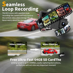 Dash Cam Front and Rear: 4K Dual Channel Dash Cam - 5GHz WiFi, Dash Camera for Cars with 64GB Card, 2" IPS, App Control, G-Se
