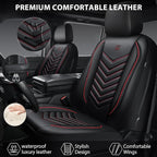 CAR PASS 3D Foam Faux Leather Car Seat Covers Front Seats,Waterproof Leather Front Seat Cover for Car,Universal Fit for SUV T