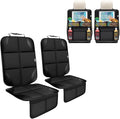 Meolsaek Kick Mats Back Seat Protector, Waterproof Oxford Seat Back Protector, Car Seat Back Protector for Kids, Back of Seat Protector for Kids Feet Car Seat (Black D -2 Set)