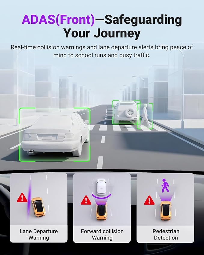 Vantrue S1 Pro Max AI Dash Cam, ADAS, 4K Dash Camera with Parking Mode, Voice/APP Control, 5GHz WiFi, STARVIS 2, HDR, PlatePi