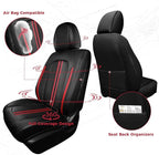 FREESOO Leather Car Seat Covers Full Set, Waterproof Black Seat Covers for Cars Trucks SUV, Luxury Car Seat Covers Front Seat
