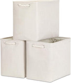 Bidtakay Extra Large Storage Baskets for Organizing Clothes Storage Bins 3 Pack Fabric Storage Bins for Shelves Linen Collaps