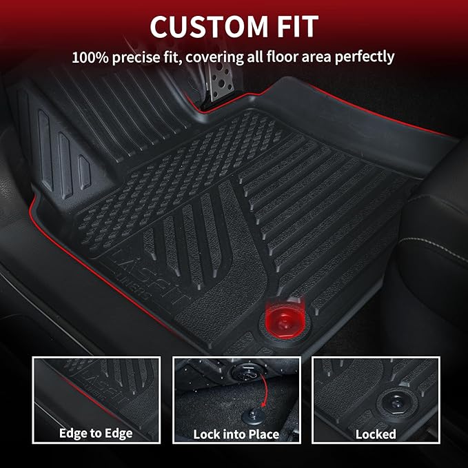 LASFIT Floor Mats for Toyota Camry 2025-2026 Hybrid/LE/SE/XSE/XLE, All Weather Custom Fit TPE Floor Liner for Camry 2025 Front & Rear 2 Row Car Mats, Black.