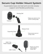 MagSafe 15W Fast Wireless Car Charger Cup Holder Mount, Compatible with iPhone Air/17/16/15/14/13/12 & Galaxy Phones, Strong Magnets for Secure Hold, Easy Installation