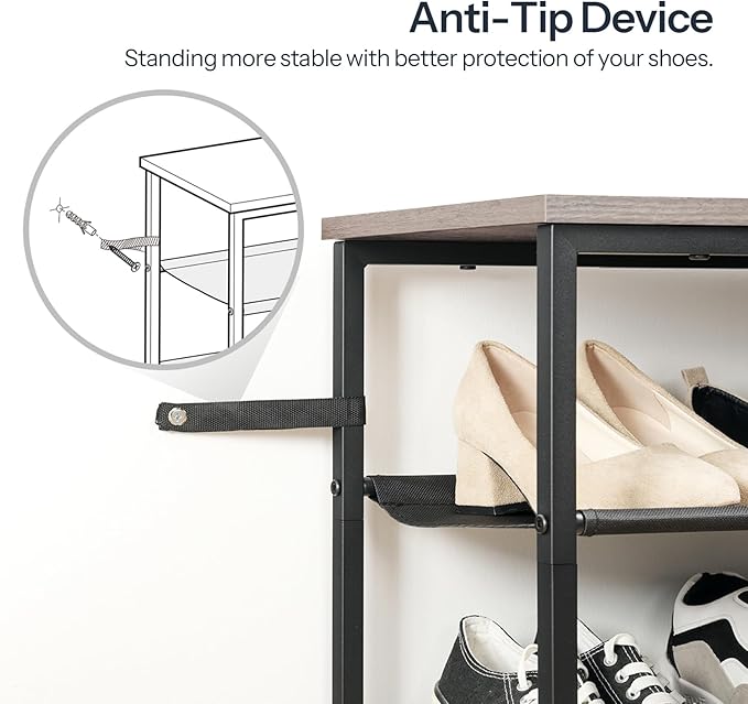 HOOBRO Shoe Rack, 5 Tier Shoe Storage Organizer with 4 Oxford Fabric Shelves and Top Panel, Holds 16-20 Pairs of Shoes, for E