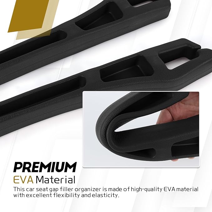 Hovom 2PCS Car Seat Gap Filler Organizer, Multi-purpose Automotive Seat Gap Storage Organizer for Key Phone Card, Auto Seats Crevice Filler Stop Things from Dropping, Car Accessories (Black)