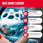 United Max Nano Carbon Car Window Tint Film – 2PLY 5% VLT Series Automotive Tint with UV Protection & Infrared Rejection, Heat & Glare Blocking, Color Stable Adhesive Film Roll, 24 Inch x 100 Feet