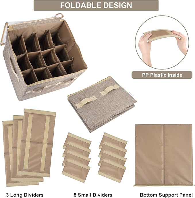 Moteph Shoe Organizer for Closet - Shoe Storage Organizer for Closet Organization with Clear Cover & Adjustable Dividers, Sho