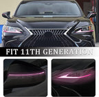 TOMALL 2 Pair Headlight Daytime Running Light Rearview Mirror Light Vinyl Films Smoke Tint Compatible with Lexus 2018-2020 Light Transmission Tint Wrap Exterior Sticker Decorations Trim (Pink)