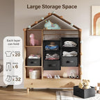 Pipishell 6-Shelf Hanging Closet Organizer with 2 Separable 3-Tier Shelves, 3 Drawers & Side Pockets Closet Organizers and St