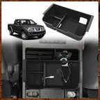 Muslogy Center Console Organizer Compatible with 2005-2021 Nissan Frontier & 2005-2012 Nissan Pathfinder Accessories Middle Console Divider Storage Box Armrest Insert Tray with Anti-Slip Mats