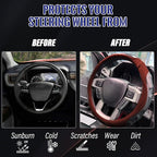Breathable Leather Steering Wheel Cover with Non-Slip Grip for Enhanced Comfort - Designed for 15.35-16.14Inch Wheels on Pick