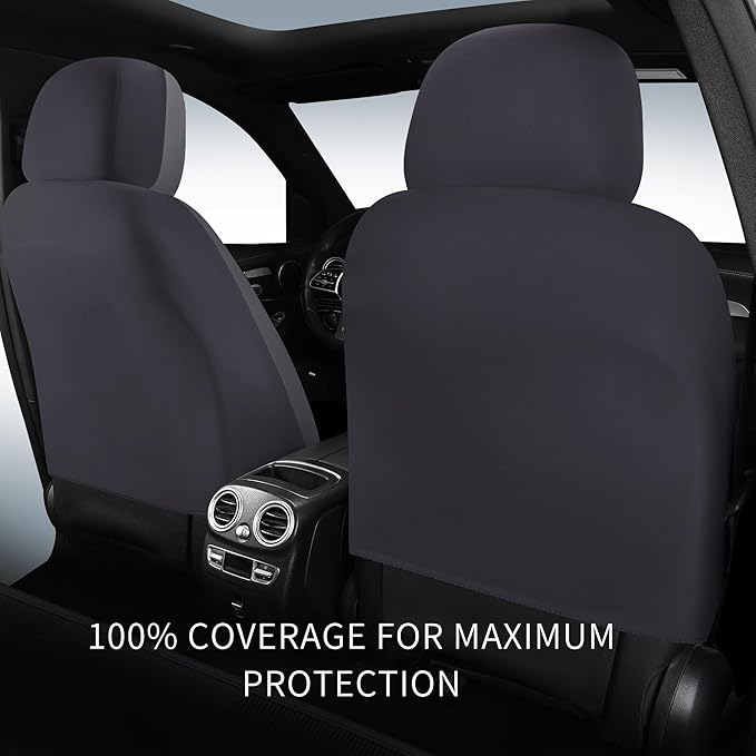 Car Seat Covers, Quilting Leather Seat Cover Two Front Seats, Waterproof Faux Leather Automotive Seat Covers for Cars, Univer