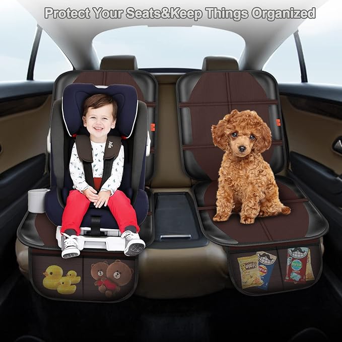 Car Seat Protector,2 Pack Automotive Seat Protectors Baby Carseat Pad Waterproof & Durable 600D Fabric for Child Baby Car Sea