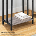 HOOBRO Free Standing Towel Rack, 3 Tier Blanket Rack, Blanket Holder for Bathroom, 16.9" L x 11" W x 31.9" H, Industrial Meta