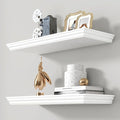 Axeman 24 Inch Floating Shelves for Wall, 9.3" Deep Crown Molding Wood Display Shelf with Heavy Duty Invisible Brackets for L