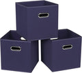 STOREONE Fabric Storage Bins Cubes Baskets Containers-(11X11X11) with Dual Handles for Shelf Closet, Nursery Home ， Bedroom O