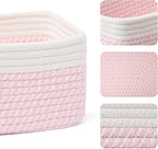 MiniArk Small Storage Baskets for Organizing | Closet Organizer Bins | Shelf Toy Basket | Woven Rope Baskets | Cube Decorativ
