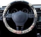 Mossy Oak Camo Steering Wheel Cover, Universal 15 inch - Made with Premium PVC Leather and Cotton Fabric - Official Licensed 