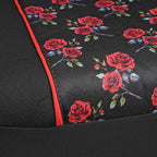 BDK Red Rose Car Seat Covers for Front Seats, 2 Pack – Flower Pattern Front Seat Cover Set with Matching Headrest, Sideless D