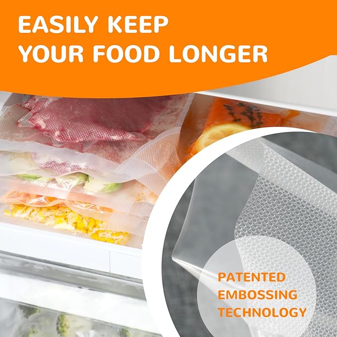 Multi-Size Sealing Solution Vacuum Sealer Bags & Rolls – 100x 6''x10'', 100x 8''x12'', 3 Rolls 11''x20', 3 Rolls 8''x20' – Pr