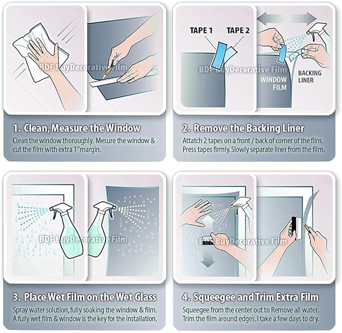 BDF NA05 Window Film Daytime Privacy and Sun Control Natural Black 5 (Very Dark) - 48in X 24ft