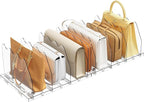 SPACEKEEPER Adjustable Shelf Divider for Closet, Clear Purse Organizers for Closet Acrylic Handbag Separators Storage Organiz