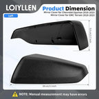 Driver & Passenger Side Mirror Cover Replacement for Chevrolet Equinox 2018-2023, for GMC Terrain 2018-2023 - Left & Right Side Mirror Covers, Rear View Mirror Cap Accessories Textured