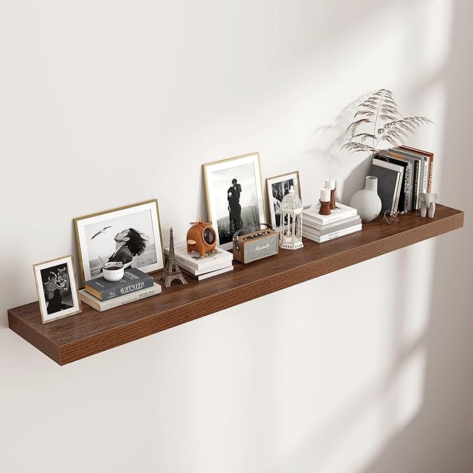 Floating Shelves for Wall, 72 Inch Wide x 12 Inch Deep Floating Shelves, Long Wood Floating Wall Shelf Shelves for Living Roo