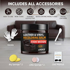 Leather Recoloring Balm - Scratch Repair & Color Restore Kit for Faded Leather, Leather Couch & Car Seats - 10OZ Leather Rest