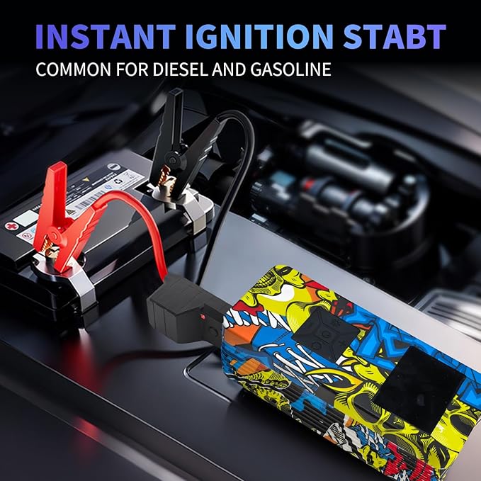 Jump Starter with Air Compressor, 8000A 150PSI Battery Jumper Starter Portable Tire Inflator Pump, 12V Jump Box Car Battery