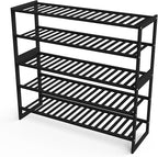 Jripae Shoe Rack Bamboo 5 Tier Shoe Organizer, Storage 20-25 Pairs for Closet Entryway, Stackable Large Tall Shoe Shelf Holde