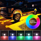 YiLaie 10 Pods LED Rock Lights for Trucks with APP/RF Remote Control, Flashing Music Mode, Upgraded Underglow Led Lights for Truck ATV UTV RZR SUV Golf Cart