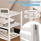 3 Tier Bamboo Shoe Rack Storage Organizer for Closet, Multifunctional Stackable Free Standing Shoe Shelf Organizer for Small 