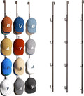 HapiRm Over Door Hat Rack - 3 Packs Hat Organizer with 12 Hooks Design, Hanging Baseball Cap Organizer Storage Holds Up to 60