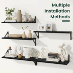 Floating Shelves, 8 Inch Deep Rustic Wood Wall Storage, 16W x 8D Wall Shelves Set of 2, Heavy Duty Metal Brackets, Industrial