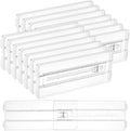 Vtopmart 14 Pack Drawer Dividers for Clothes, 4" High 10.2"-16.5" Adjustable Expandable Dresser Drawer Organizer, Clear Plast