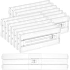 Vtopmart 14 Pack Drawer Dividers for Clothes, 4" High 10.2"-16.5" Adjustable Expandable Dresser Drawer Organizer, Clear Plast