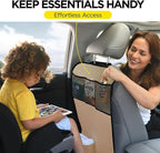 lebogner Back Seat Cover for Kids + 3 Pocket Storage Organizer, 2 Pack Kick Mats Backseat Protector, Car Accessories Waterpro