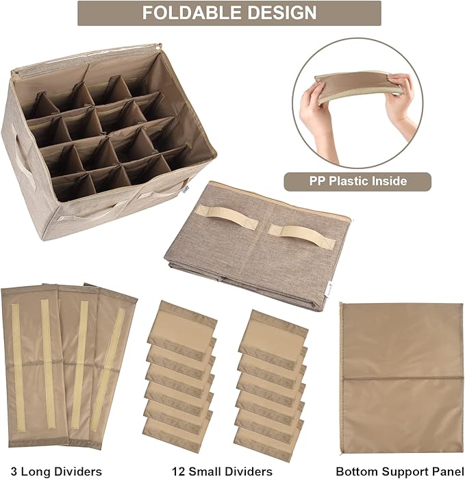 Moteph Shoe Organizer for Closet - Shoe Storage Organizer for Closet Organization with Clear Cover & Adjustable Dividers, Sho