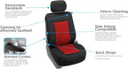 FH Group Car Seat Cover Cushion - 2 Pack Seat Covers for Cars Trucks SUV, Red Black Neosupreme Car Seat Cushions, Waterproof 