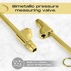 Tallew 10 Pack Tire Pressure Gauge Heavy Duty Air Pressure Tire Gauge Dual Head Semi Truck Tire Pressure Gauge Range 10-150 PSI, Extended Tube Tire Gauge Suitable for Semi Truck, and Bus (Gold)